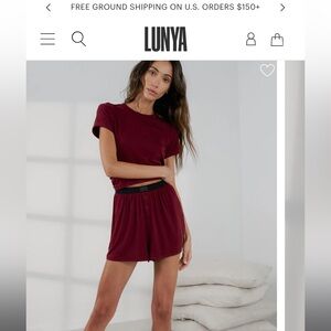 LUNYA Soft Modal Rib Tee Short Set